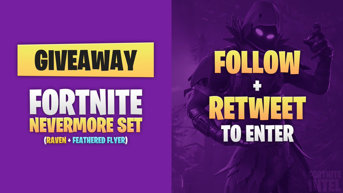 Fortnite News (@fortnitebr) on Twitter photo We're giving away the Raven outfit and Feathered Flyer glider to a lucky winner, follow these steps to enter:
- Follow <a href="/FortniteBR/">Fortnite News</a>
- Retweet
Ends tomorrow, April 7. Good luck! We're giving away the Raven outfit and Feathered Flyer glider to a lucky winner, follow these steps to enter:
- Follow <a href="/FortniteBR/">Fortnite News</a>
- Retweet
Ends tomorrow, April 7. Good luck!