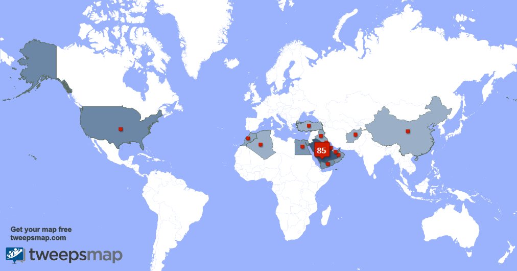 لدي 7 متابعين جدد من السعوديه خلال الأسبوع الماضي tweepsmap.com/!12345Fish