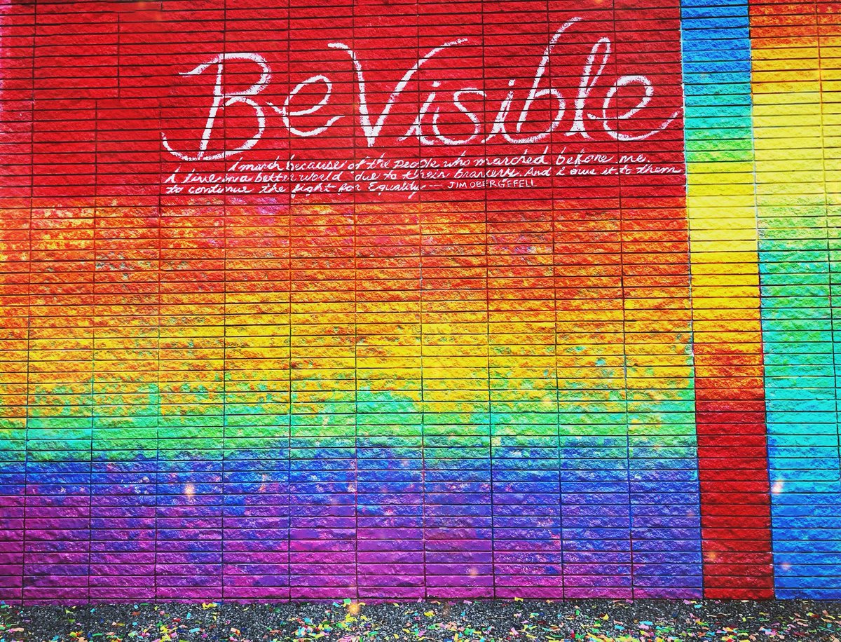 AHoustonfind's tweet photo. Houston has a NEW pride wall #bevisiblehtx located at Jenni’s Noodle House in the Heights. #houston #houstonpride https://t.co/zumLVu65rY