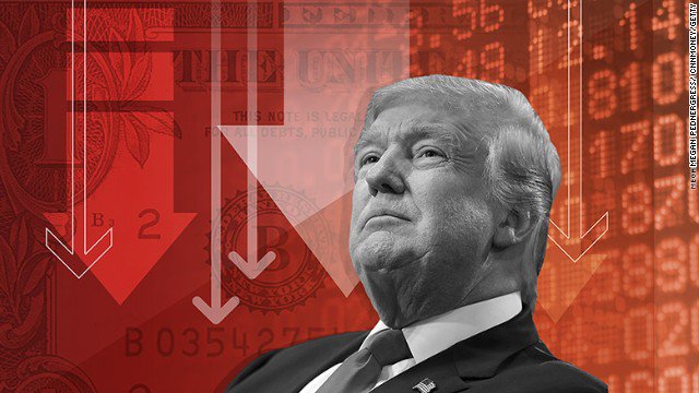 cnnbrk's tweet photo. Dow closes down more than 570 points. Stocks are still settling, but it’ll be a loss of more than 2% for the Dow. Fears of a US-China trade war sank stocks all day. https://t.co/UaK4VS1M4d https://t.co/jjBHlGJZmj
