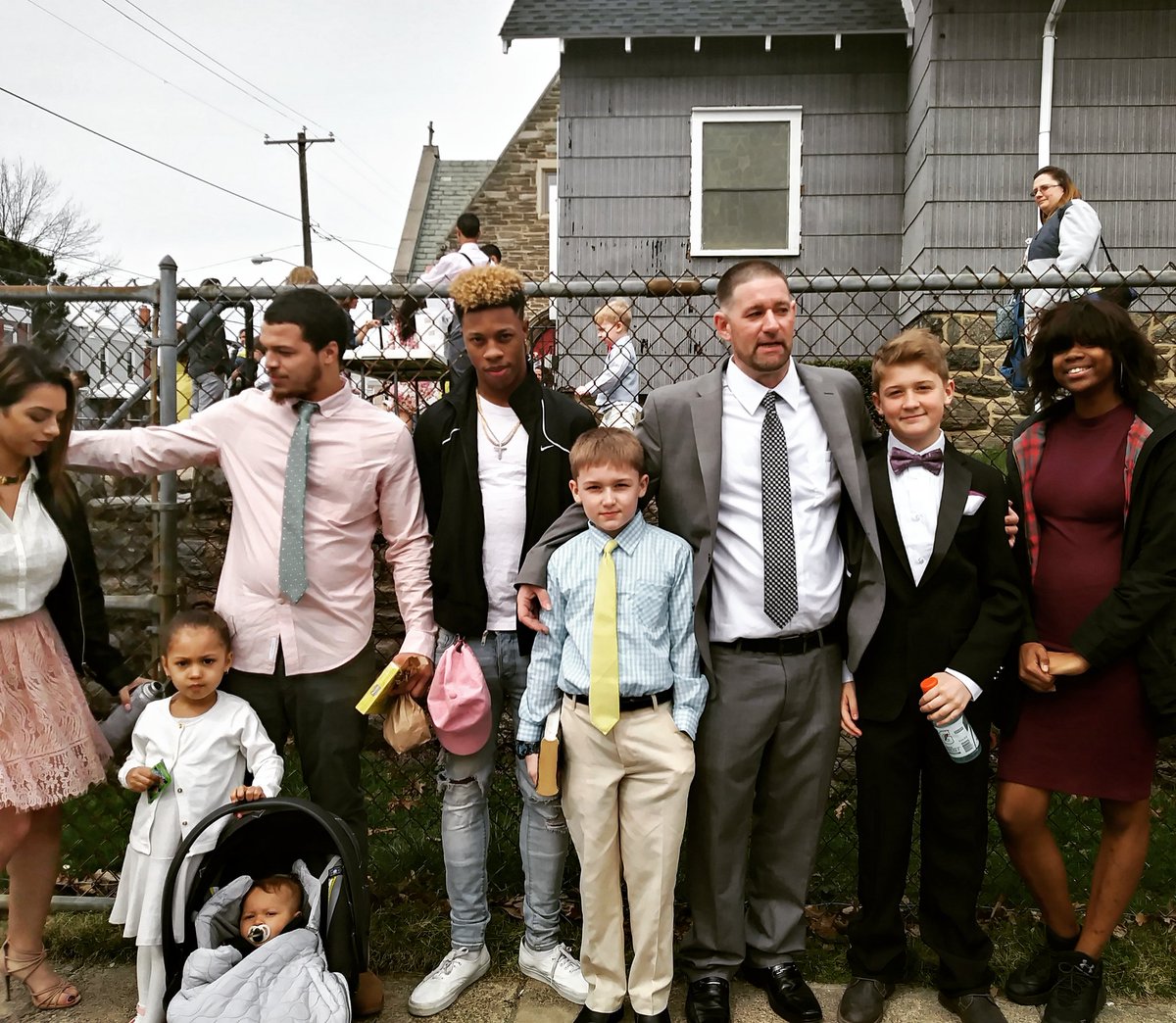 GarysGirl1102's tweet photo. My boys all decked out with Josh with his suit and Aidan with his khakis looking so cute #mykidsaresohandsome https://t.co/tVRNH62nkl