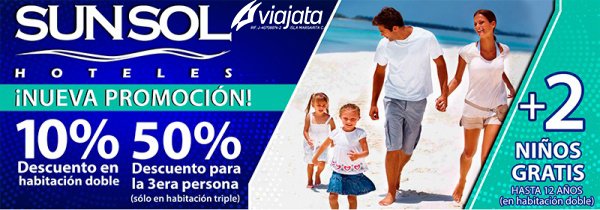 viajata's tweet photo. ¡¡Nueva promoción en SunSol!!

- 10% descuento en habitación doble 
- 50% para la 3era persona (Sólo en habitación triple) 
- 2 Niños gratis (Hasta los 12 años) https://t.co/ewr9FUbui5