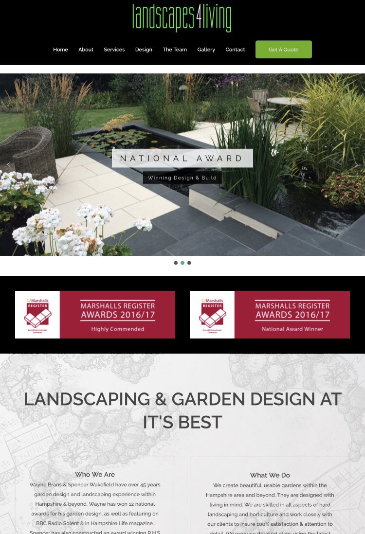 lands4living's tweet photo. #landscapes4living Updated website has gone live in the last few days. More mobile &amp; tablet friendly because we all sit on our phones and can’t be bothered with the PC anymore lol. Few new additions to the team &amp; gallery. Web by info@farehamwebsitedesign.co.uk thanks Ollie 🙏 https://t.co/990GMVyZmr