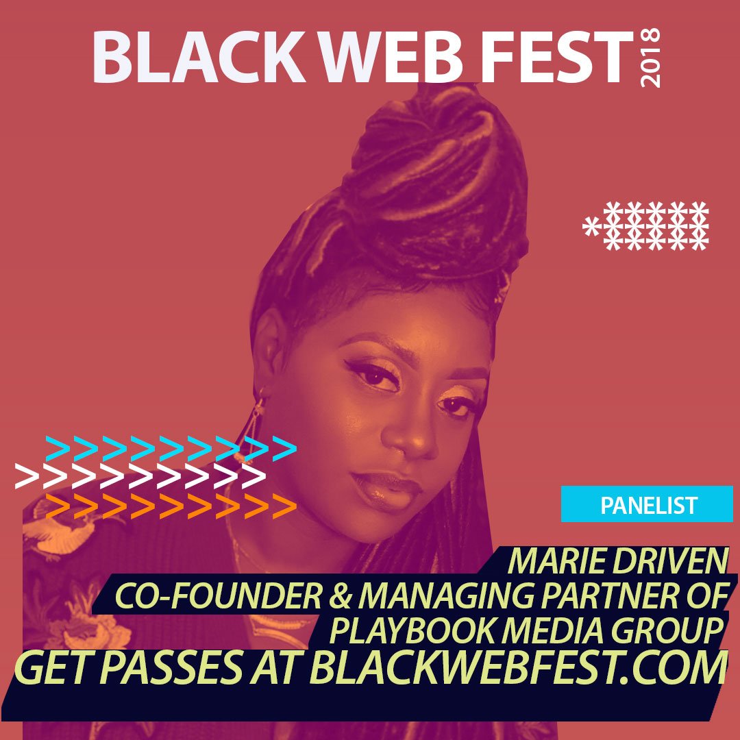 sarahfreiseis's tweet photo. Tha #BossLady @MarieDriven is repping @PlaybookMG as a panelist at #BlackWebFest18 celebrating black media makers + digital content #PublicRelations #media #PRMaven https://t.co/PBNd1uiAQg