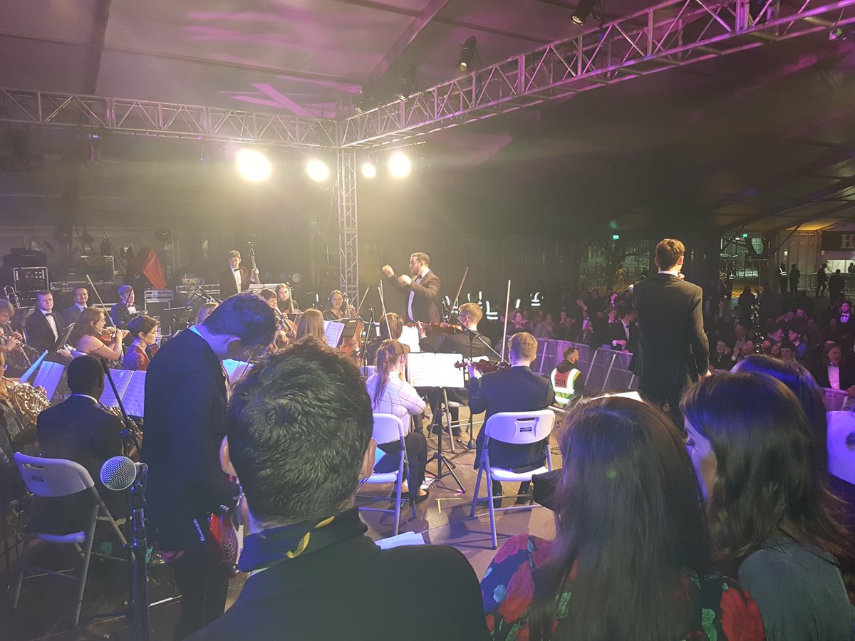 tcddublin's tweet photo. #TrinityBall outdoor stage view of the Main Stage with @TrinityOrch warmup #TrinityBall2018 https://t.co/72RrU1lVSa