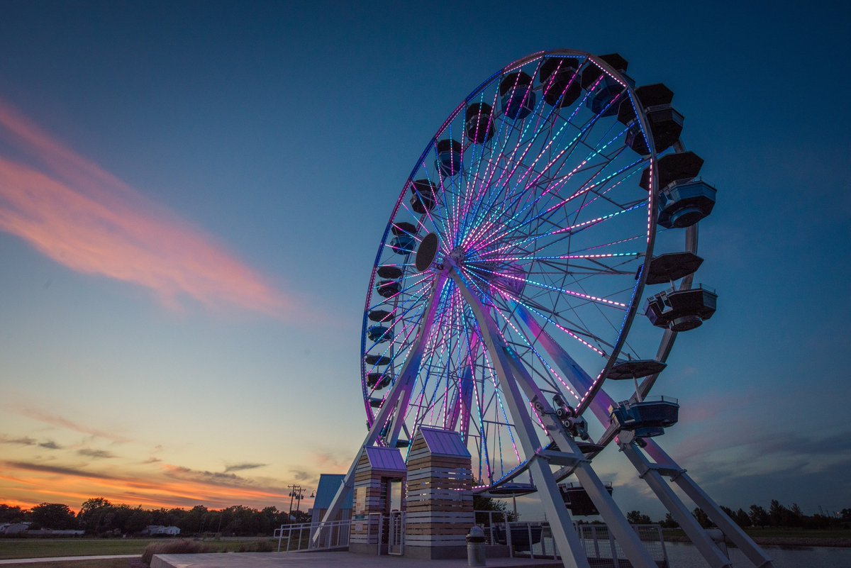 VisitOKC's tweet photo. Today is the day!  @WheelerDistrict opens the Ferris wheel!  Excitement is in the air!  https://t.co/xbRXExaMZs
#SeeOKC https://t.co/ZDBHCTid77