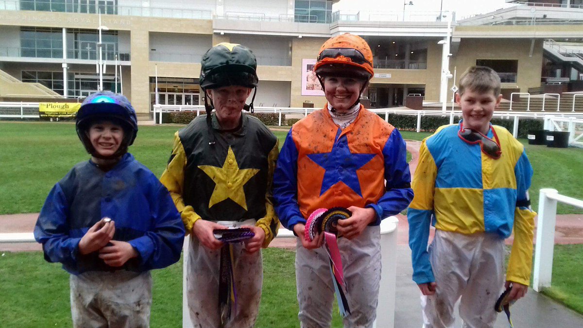 FifePonyClub's tweet photo. Fife PC members, Elliot, Murray, Tara and Archie were part of the Cheltenham Pony Racing prize giving at Cheltenham at the weekend. They all did really well and made it into the winners enclosure to wave the flag for @FifePonyClub #FifePonyClub @ThePonyClub #ponyracing https://t.co/8ABCEU5psW