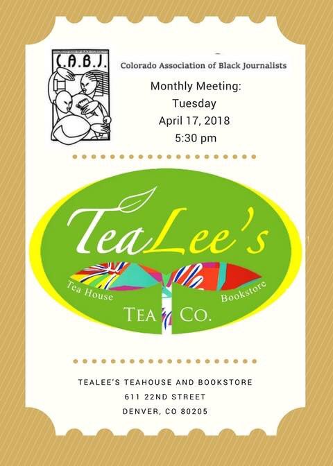 DenverCABJ's tweet photo. Join the CABJ for our monthly member gathering at TeaLee's Tea House & Bookstore on Tuesday, April 17th.
Save the Date! #MyCABJ #OutwithCABJ https://t.co/SIBAvEVxmH