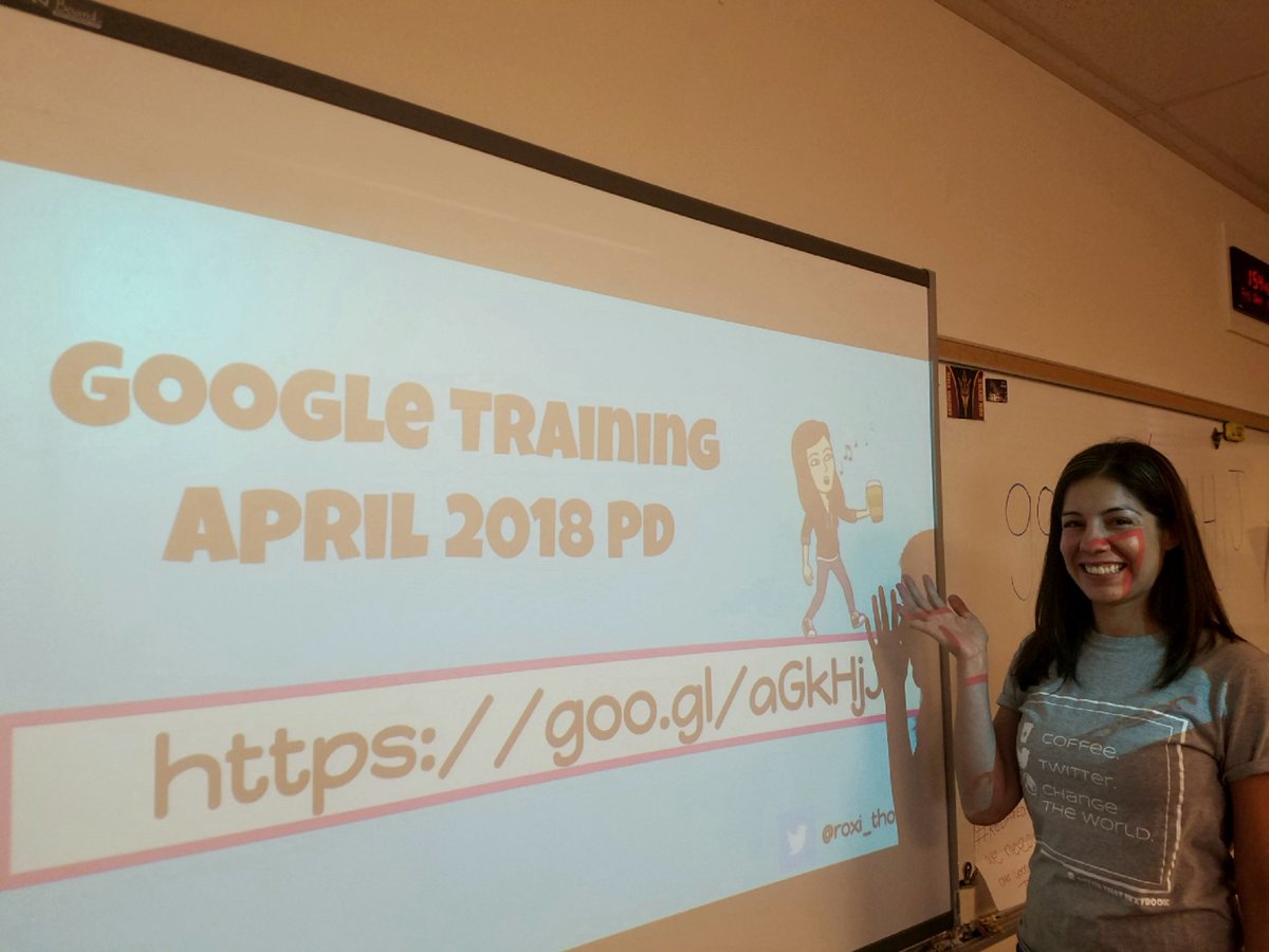 KatieBaker6's tweet photo. Getting our PD on! Learning more about "The Google"! @roxi_thompson @DVUSD https://t.co/J4hHlf2YsP