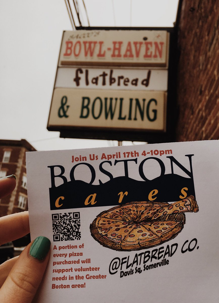 SimonP_W's tweet photo. Hey @FlatbreadSville! @BostonCares is ready to see you on April 17th in #davissquare! https://t.co/g7kd3waqd9