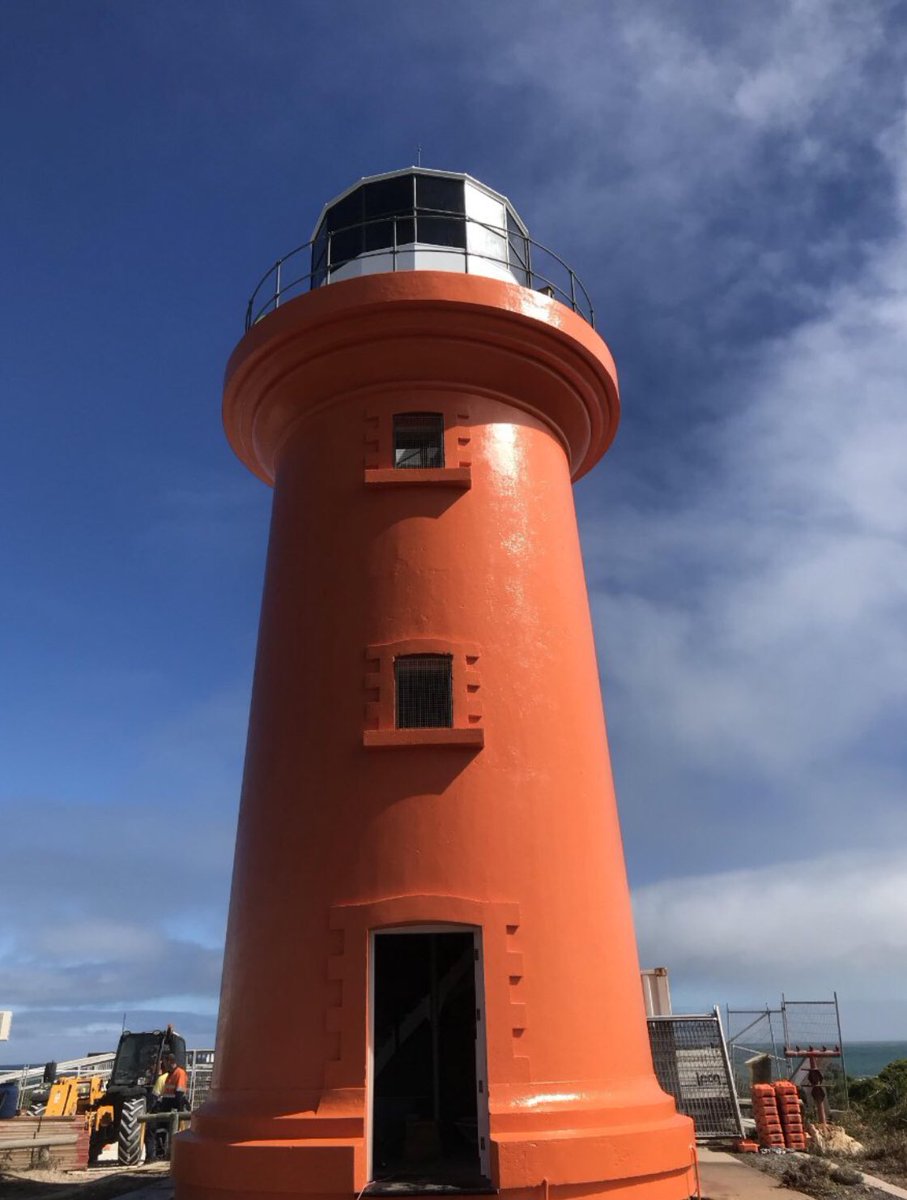 abumax1's tweet photo. Where in South Australia does this refurbishment near completion? @AMSA_News @lightphotosnet #lighthouse #AMSGroup https://t.co/HgOozcXLpM