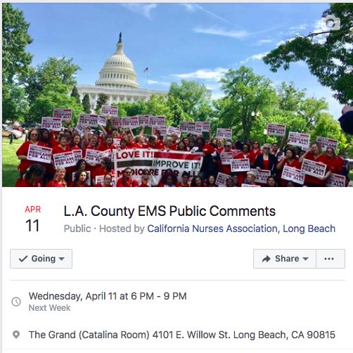 SaveCHLB's tweet photo. Next Thursday, 4/11 6-9 PM, LA County EMS will hold a meeting to hear public comments about the closure of CHLB. Please attend and tell them why they need to #SaveCHLB

4/11 6-9 PM
The Grand (Catalina Room) 
4101 E. Willow St. 
Long Beach, CA 90815 https://t.co/ebfSye8hJY
