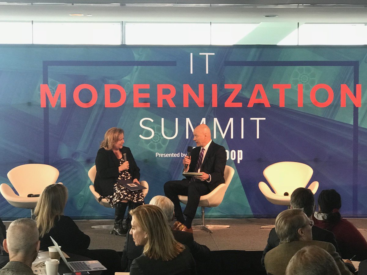 LumenGov's tweet photo. How can your agency modernize its #IT?@GovITDave sat down with Margie Graves at @FedScoop’s #ITMod18 to discuss how to modernize #govIT. https://t.co/JEM986LhJb