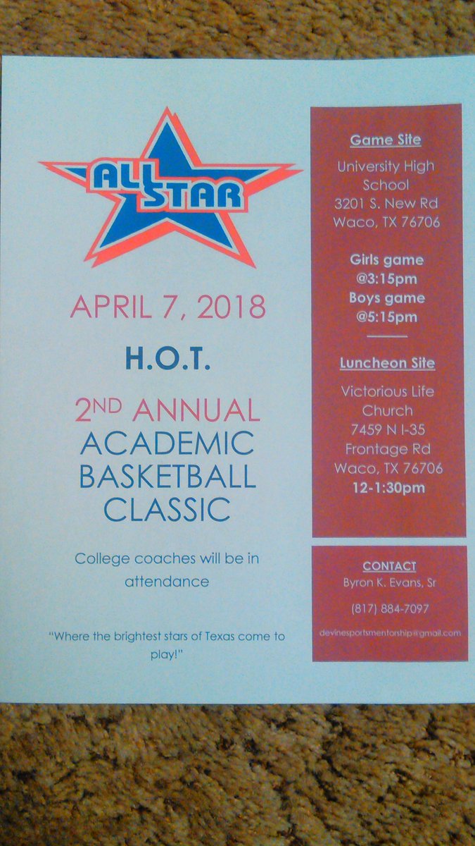 TXSuperGirls15's tweet photo. Come out and watch the talent being spotlighted in the HOT Academic All-Star Classic. Saturday at Waco University high school 3pm. https://t.co/5idYg3xmHx