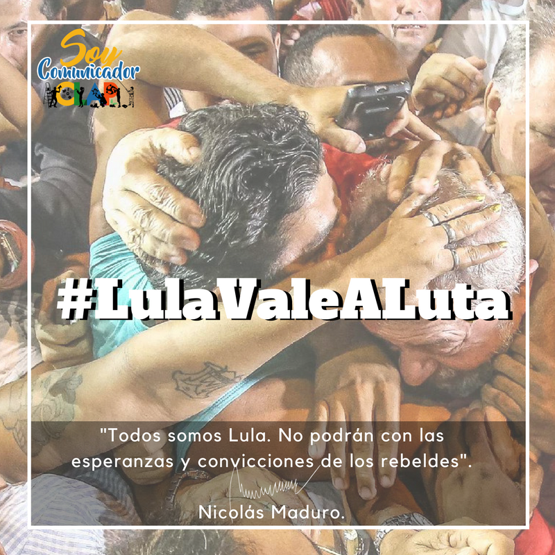 FreddyBernal's tweet photo. La derecha brasileña quiere encarcelar a @LulapeloBrasil para callar su voz, no se han dado cuenta que Lula se ha convertido en la revolución de un pueblo, y las revoluciones siempre serán temidas por los oligarcas. Lula, Venezuela está contigo. #LulaValeALuta https://t.co/Xmxo2ZLUuN