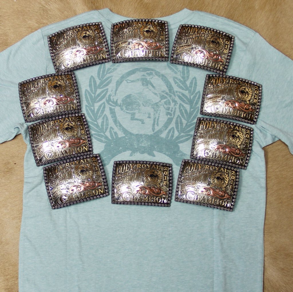 CinchJeans's tweet photo. ONE WEEK OUT from giving out these Champion buckles at the Inaugural Poly Royal Collegiate CINCH Chute-Out! You can get tickets on here https://t.co/syDP0ZZkmf.
#LeadDontFollow #CalPolyRodeo #CollegeRodeo #Rodeo https://t.co/bV15xQrY0Q