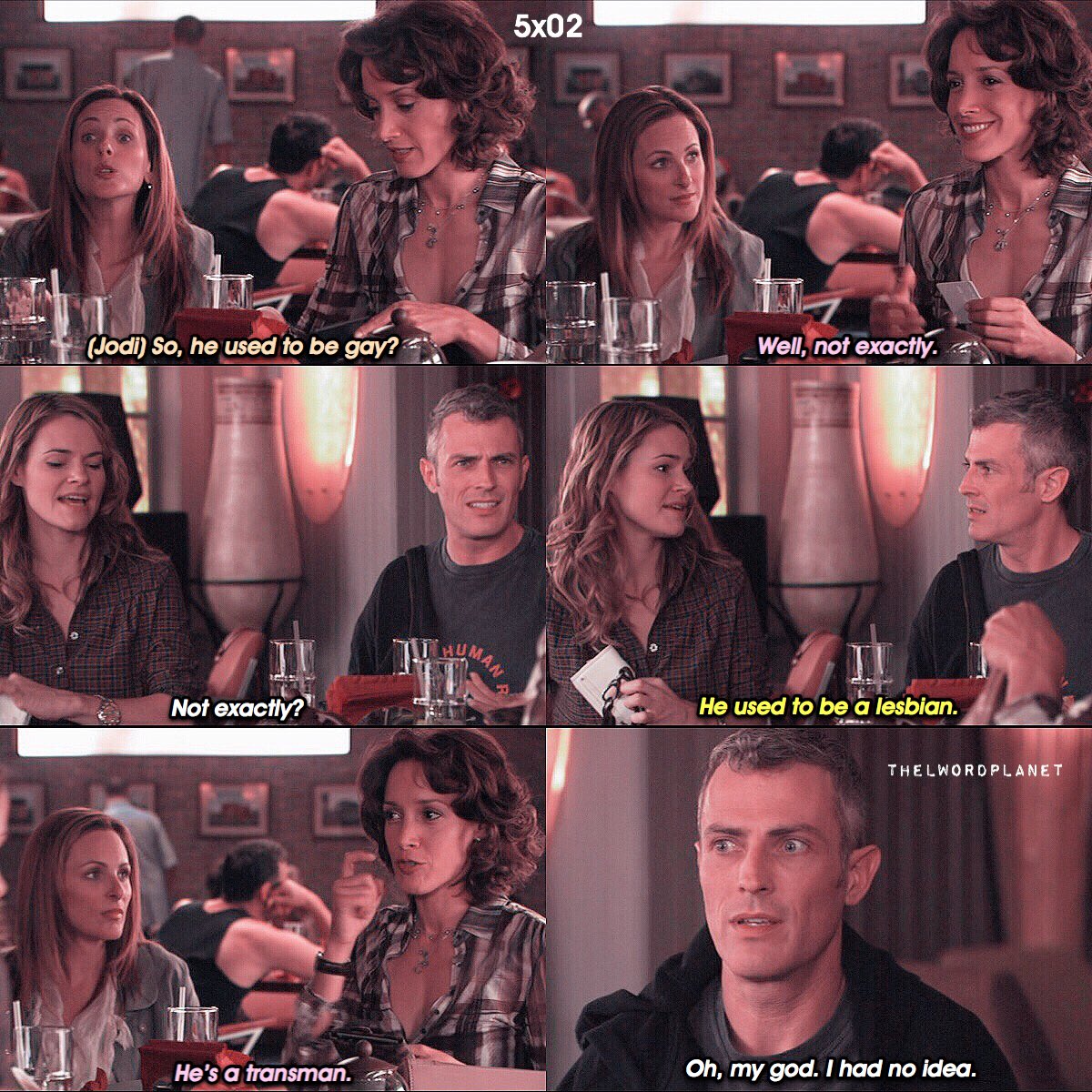 thelwordplanet's tweet photo. » [5x02] Look Out, Here They Come ! •
Lmao Tom 🤣😍
•
❥
🌸💜
#leishahailey #jenniferbeals #marleematlin #danielasea #alicepieszecki #betteporter #jodilerner #maxsweeney #thelword https://t.co/XHI4KmdTEG