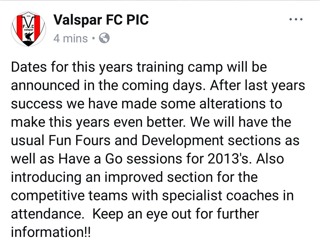 ValsparFC2011's tweet photo. Watch this space.⚽ https://t.co/yEKjFeiFto
