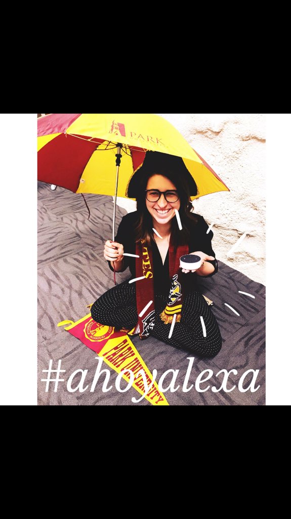 ParkUniversity's tweet photo. Those were some savage #AhoyAlexa selfies you submitted. Congrats to #ParkU student Nizza for winning our grand prize: an @amazon Show! She'll be able to “ask Park” all sorts of oddball questions &amp; take advantage of useful Park-related commands! Thanks to our runner-ups! https://t.co/F9oJyaMFtH