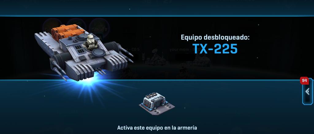 TH3DJUB3I's tweet photo. #Winning!.. con mi nuevo grupo de #SWCommander. Desbloqueado el tanquecito de #RogueOne..yeeess!😁 https://t.co/ylJjI7tVx9