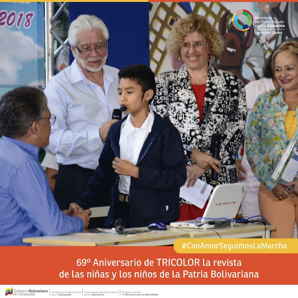 ¿Sabías qué? La Revista Tricolor es uno de las instrumentos que junto a la Colección Bicentenario y las portátiles Canaima conforman el importante Sistema de Recursos para el Aprendizaje de los niños y niñas de la Patria #ConAmorSeguimosLaMarcha <a href="/JauaMiranda/">Elías Jaua</a> <a href="/NicolasMaduro/">Nicolás Maduro</a>