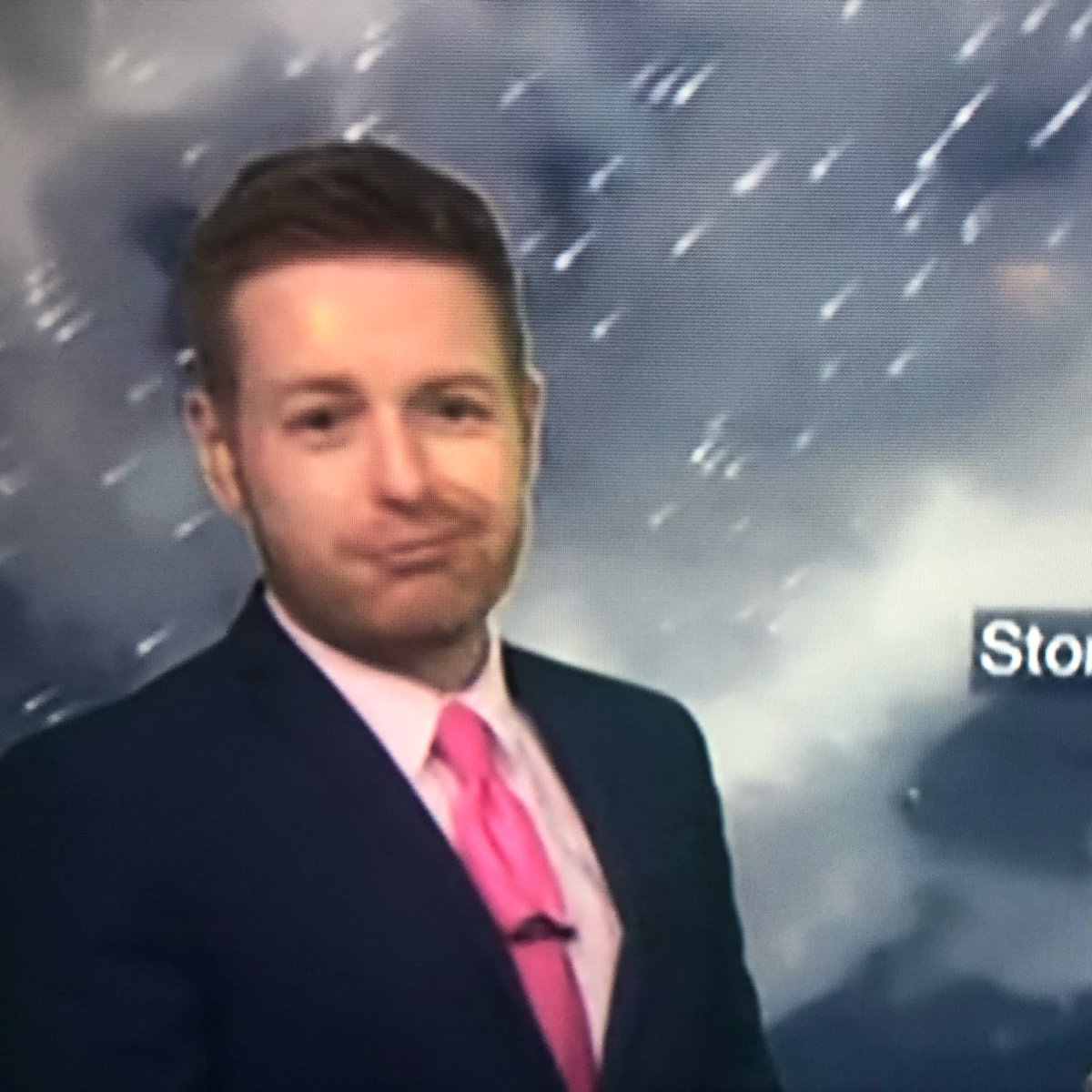 jamesfarrier's tweet photo. It’s the reaction the moment after he says it. He can’t believe it himself. He knows exactly what he’s got himself in to and that Twitter’s about to explode. 
#Schafernaker #riskitforabiscuit https://t.co/BU8oHG5zZN