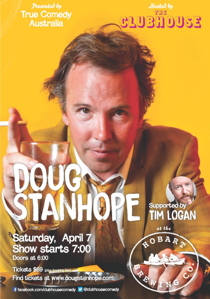 The Clubhouse (@clubhousecomedy) on Twitter photo TONIGHT! We're super excited for <a href="/DougStanhope/">Doug Stanhope</a>'s sold out show at <a href="/HobartBrewing/">Hobart Brewing Co</a>. Today is also the last day you can get early bird (20% off) tickets for our April 26 show with <a href="/Mrdavidquirk/">David Quirk</a> - trybooking.com/utwc TONIGHT! We're super excited for <a href="/DougStanhope/">Doug Stanhope</a>'s sold out show at <a href="/HobartBrewing/">Hobart Brewing Co</a>. Today is also the last day you can get early bird (20% off) tickets for our April 26 show with <a href="/Mrdavidquirk/">David Quirk</a> - trybooking.com/utwc