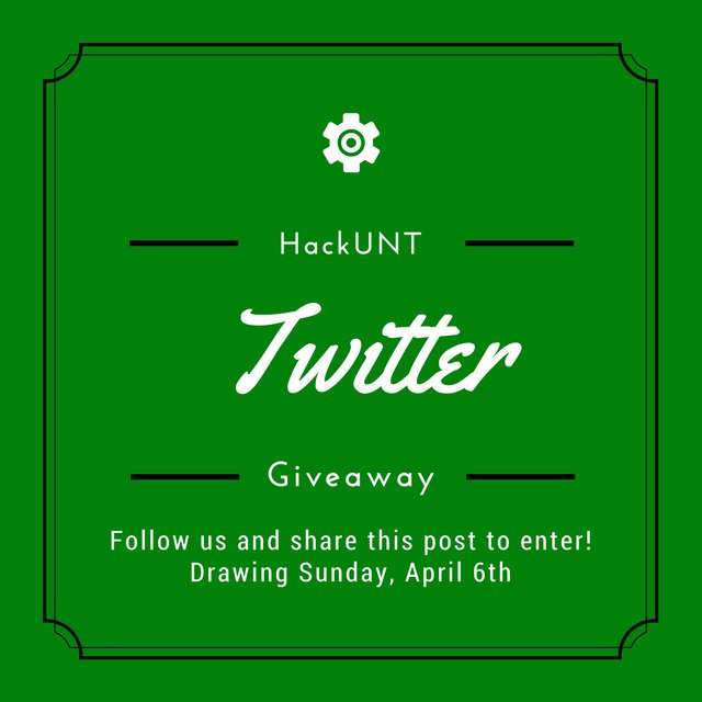 OfficialHackUNT's tweet photo. Want to win one of these exclusive #HackUNT Giveaway prizes? Follow us and retweet this post to enter! https://t.co/G0xF2c1YXH