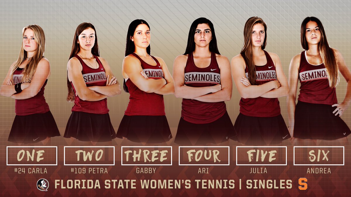 FSU_WTennis's tweet photo. Here is today's singles lineup! #CureJDM https://t.co/yZArpfh8cE