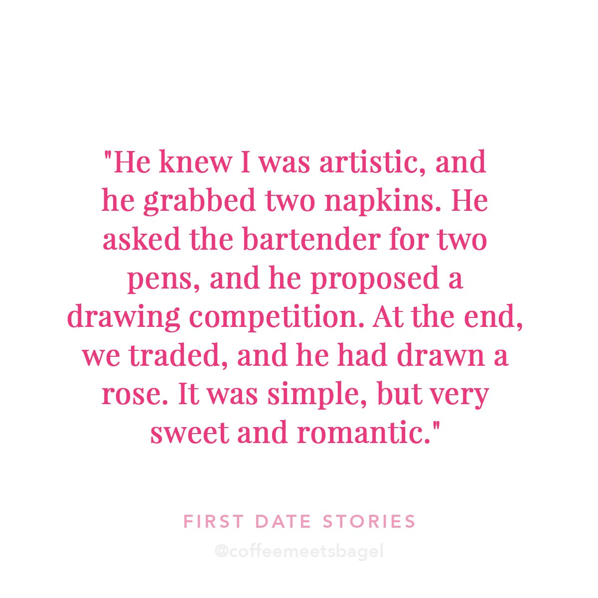 coffeembagel's tweet photo. What a truly creative #FirstDateStory 🎨 We agree, sometimes the smallest gestures mean the most 🌹❤️ #onlinedating #firstdate #creative https://t.co/rZ156Rdhpy