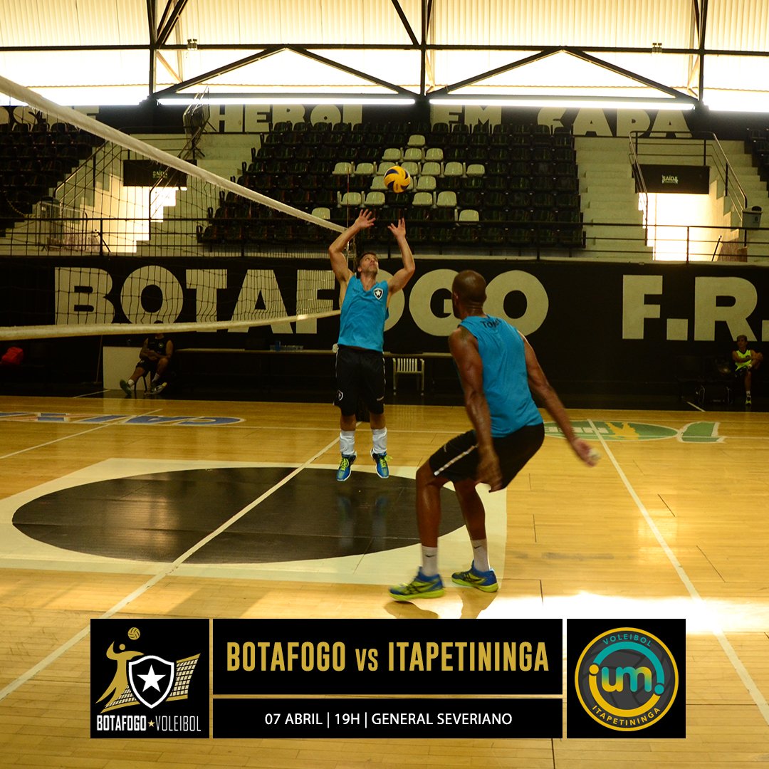 BotafogoVolei's tweet photo. Vamos, vamos, vamos Botafogo! Está chegando a hora torcedor alvinegro! Com uma incrível sequência de seis vitórias seguidas, o Glorioso encara o Itapetininga, amanhã, em General Severiano, pela primeira partida das semifinais da Superliga B. #volei #voleibol #botafogo https://t.co/IEKp0lv07x