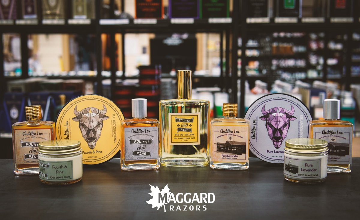 Declaration Grooming + Chatillon Lux Collaborations will be available 4/7/2018 @ 11:00AM EST on maggardrazors.com
The lineup includes two scents with several products available, Fourth &amp; Pine, and Pure Lavender.