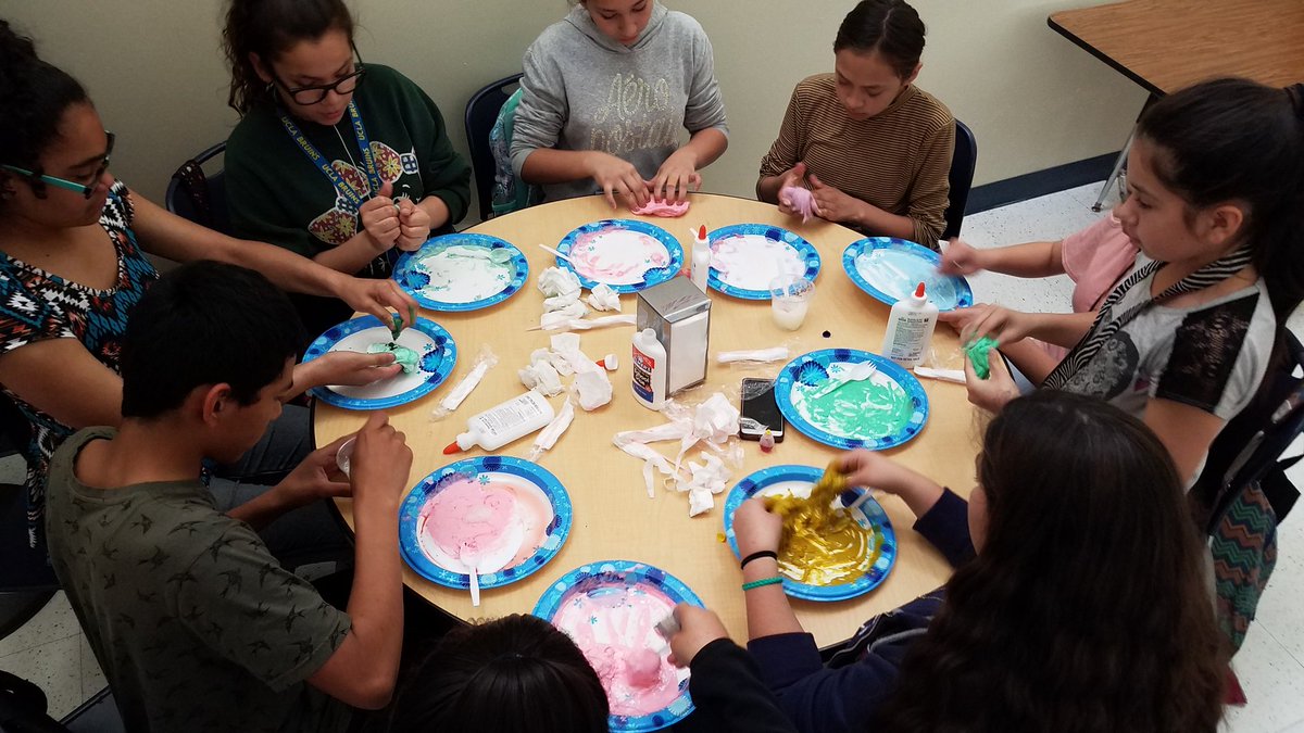 Bobcat having fun making slime! #SchoolClubs #TMSBobcats