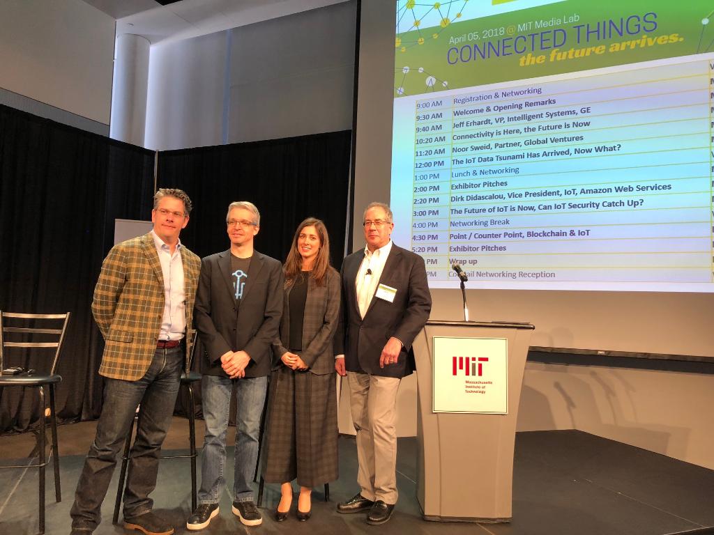 FinleyNmatlock's tweet photo. Dirk Didascalou, VP of IoT, is giving the keynote at MIT. #ConnectedThings2018 https://t.co/vn7vsiYOHo https://t.co/HvM904dUKw