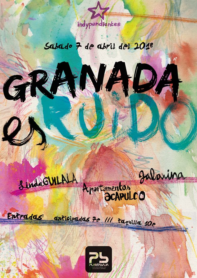 Esta noche de sábado: <a href="/lindaguilala/">LINDA GUILALA</a>  + <a href="/aptos_acapulco/">ApartamentosAcapulco</a> + <a href="/Galaxinaoficial/">Galaxina</a> |  21:00h. (abrimos puertas) | Precio: Anticipada: 7€ (ticketea.com) Taquilla: 10€ #GranadaEsRuido