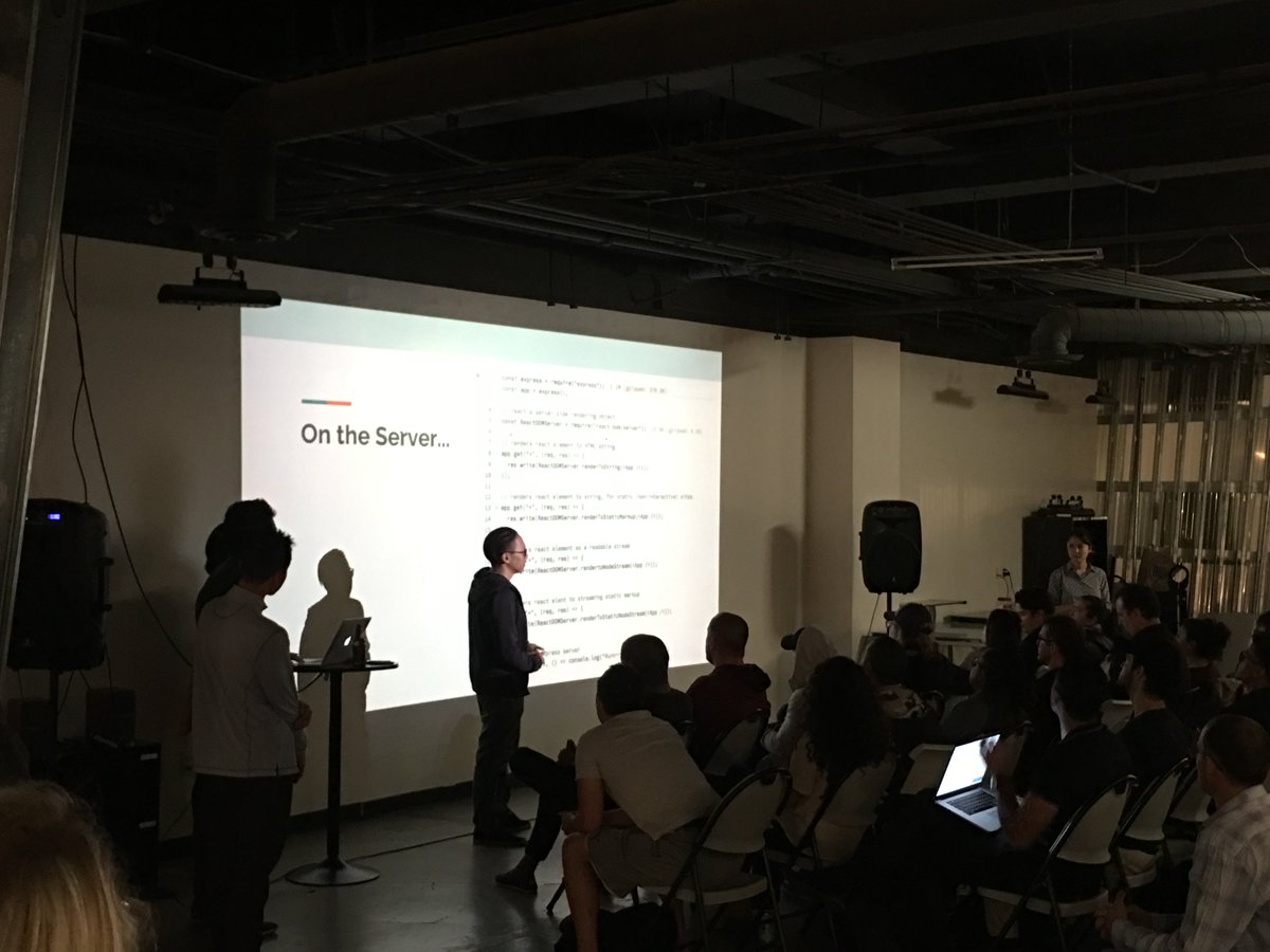 A big thanks to SoCal React for the invitation to present on server side rendered React applications this past Wednesday night!