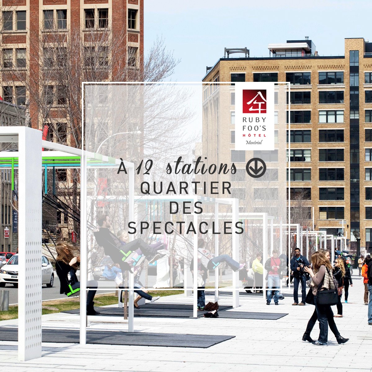 HotelRubyFoos's tweet photo. On sait que le #printemps est arrivé quand le @QDS_MTL sort ses #balançoires! 
Retournez en #enfance l'instant de quelques envolées! https://t.co/tyoJLe0XGS