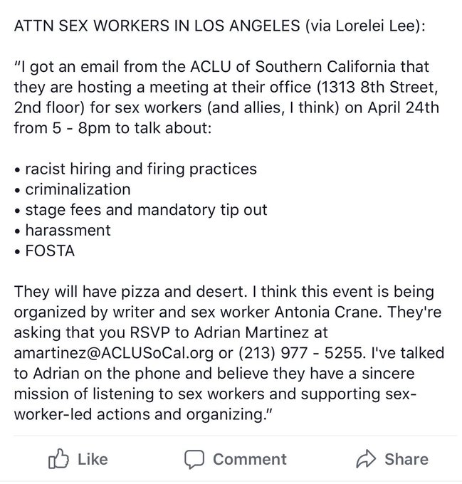 ATTN SEX WORKERS IN LOS ANGELES (via @MissLoreleiLee) https://t.co/KL04tYErRC