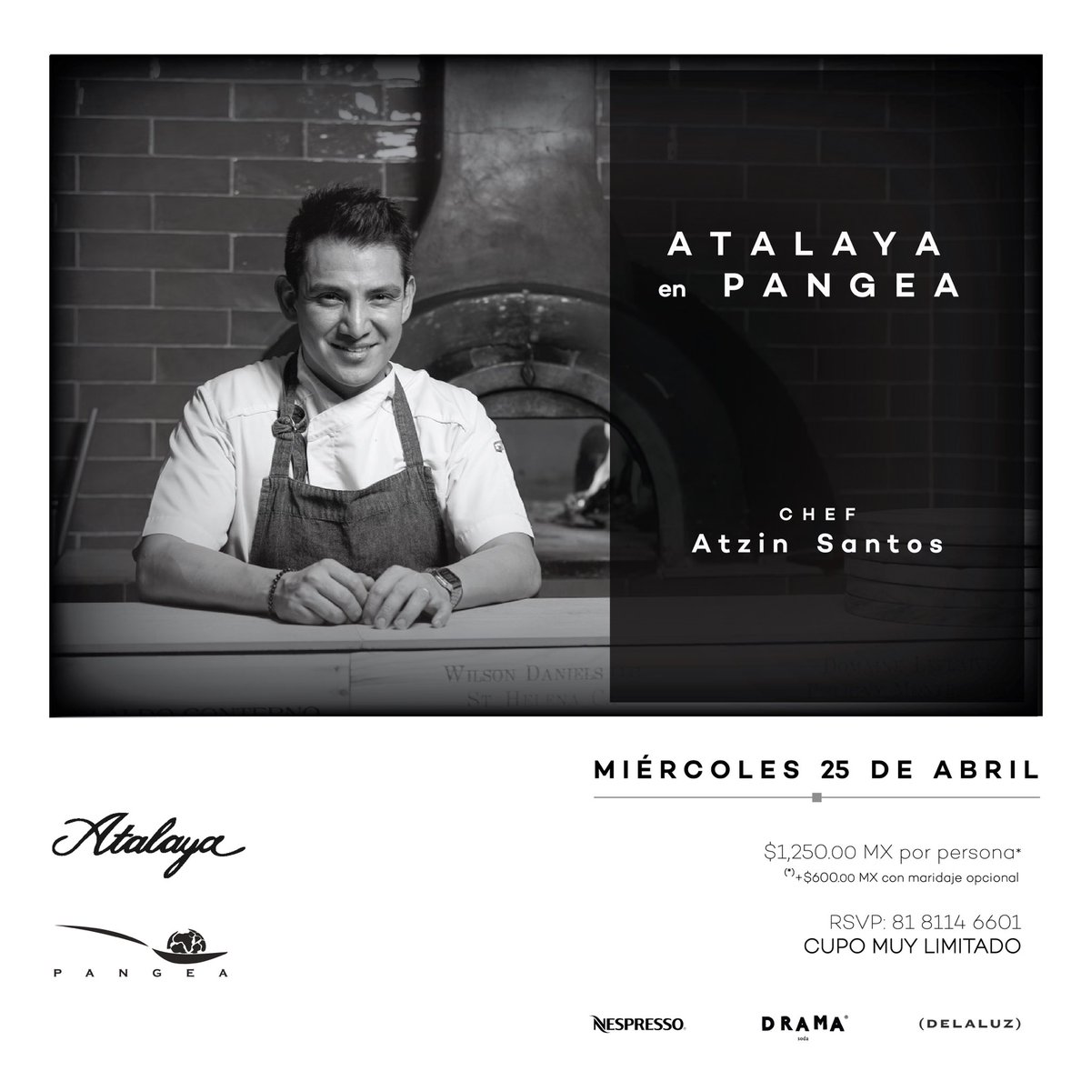 Es un gusto para nosotros recibir, en #PangeaArboleda, al Chef Atzin Santos, quien ha tenido pasantías en dos de los más reconocidos restaurantes de España, El Bulli y A Fuego Negro y que se incorporó en el 2015 al Restaurante Atalaya, en la Ciudad de México.