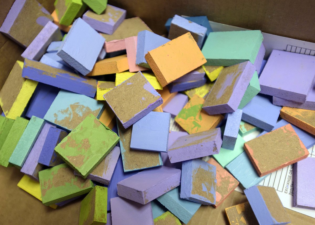 Office for the afternoon: Kelly Hieronymus works on “Above the Clouds” at Next Generation Preschool. The mural, created by Hieronymus with help from almost 300 preschoolers, will be on display on 04/13 as part of the <a href="/40north88west/">40 North | 88 West</a> Boneyard Arts Festival. #NGMedia #art #Chambana