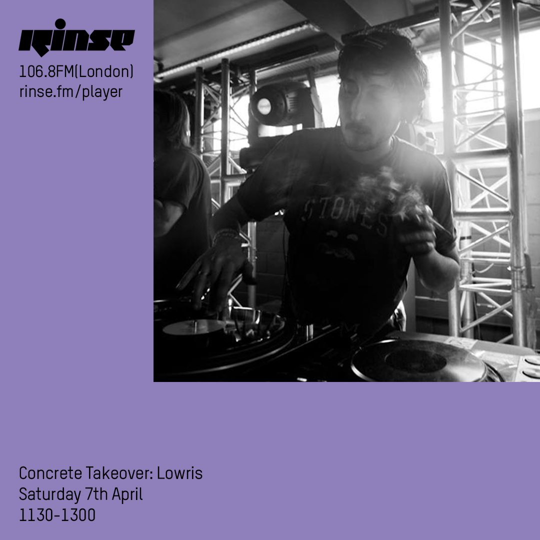 RinseFM's tweet photo. Coming up at 11:30AM it's #Lowris on https://t.co/Q0ed1ktSEG & 106.8FM #RinseFM #ConcreteTakeover https://t.co/TXxLog0vtF