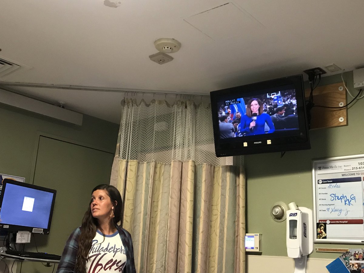 patforst's tweet photo. @NBCSPhilly  At HUP cardiology unit with MomMom Forst. Please get well soon!! @trusttheprocess https://t.co/tBKKN0b38M