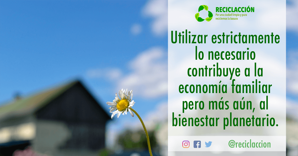 RECICLACCION's tweet photo. Utilizar lo estrictamente necesario es un aporte al #Planeta https://t.co/Yr9bdqeJNZ