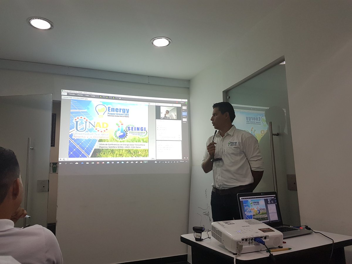 Paolita_and's tweet photo. Capacitación en 1 ciclo de conferencias en energia solar fotovoltaica- semillero seingi-CCAV Neiva @ECBTI_Neiva @ClaudioCamiloG1 @AMendezGonza @UnadccavNeiva @alejarub https://t.co/cOtHsjvmcs