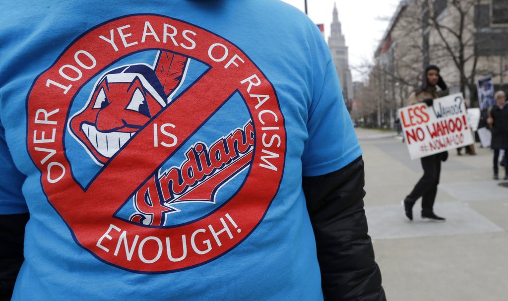 SURJColumbusOH's tweet photo. Rode up to Cleveland today for an action led by the Committee of 500 Years of Dignity & Resistance. #ChangeTheName #NotYourMascot #NoWahoo #PeopleNotMascots #organizeCLE https://t.co/gWOaT524bt