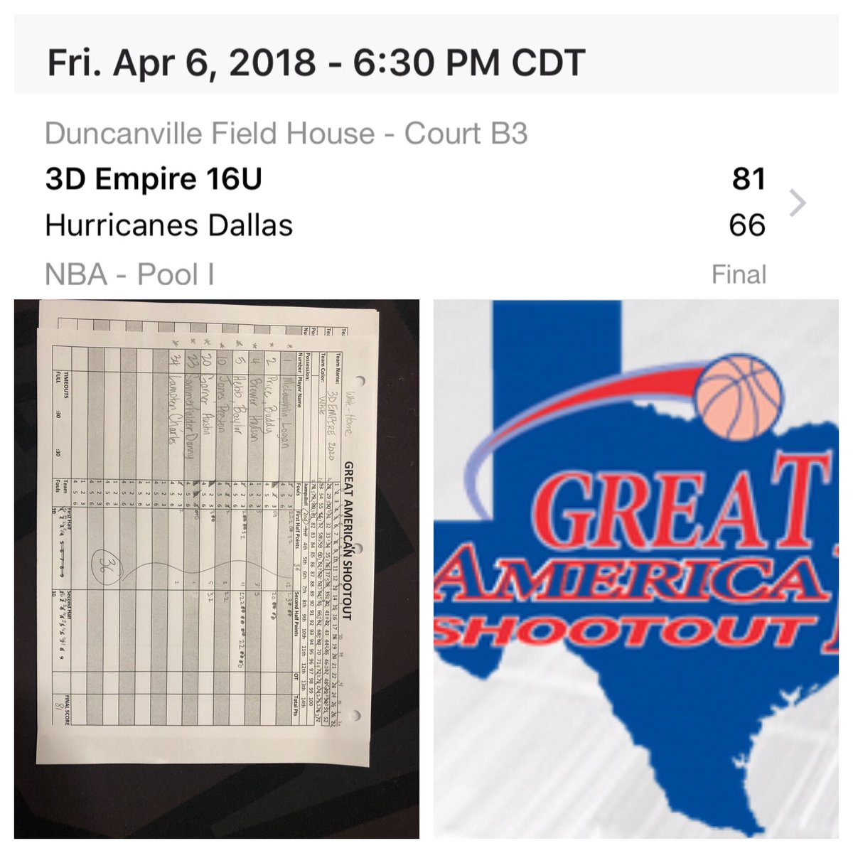 3dHoopsAcademy's tweet image. Good opening night for our 16u in the @TexasHoopsGASO -  Sophomore of the yr in District 8 5A
@BaylorHebb drops 30pts &amp;amp; c/o 2020 @loganmac20_ chips in 20pts. 
#GASO #TexasHoopsRivals