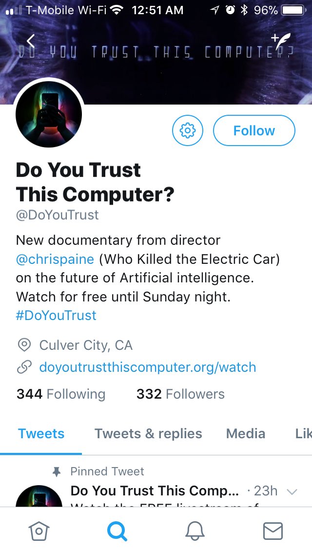 GfootG's tweet image. Amazing documentary, that remarkably adresses AI but also the future of mankind. I recommend everyone to watch it. #Doyoutrustthiscomputer