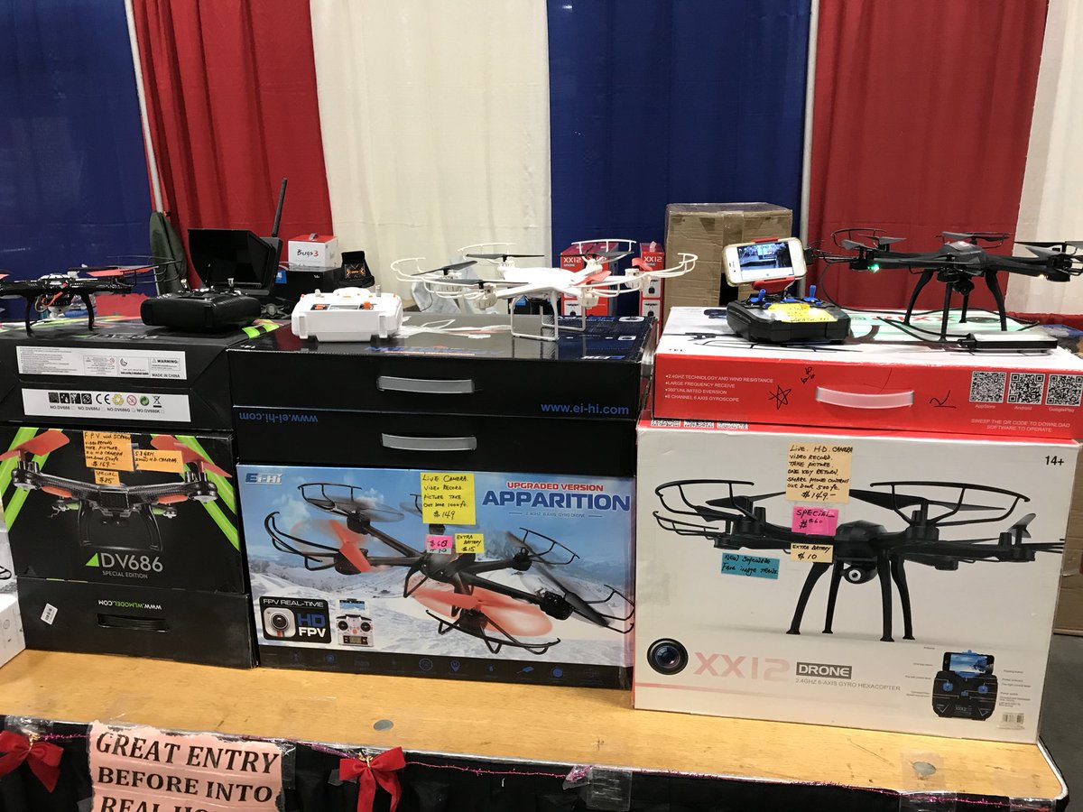 PrivateBrief's tweet photo. Lotta #drones here - #consumer and #commercial. Great to see so much variety in person.
#Toledo #WeakSignals #Toledoshow #UAV #quadcopters #WeakSignals2018 #Aerospace #dronesAreGood #dronesdaily https://t.co/FXAObt470K