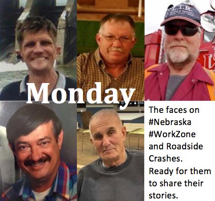 NatlSafCounNE's tweet photo. The faces of #Nebraska #WorkZone and #Roadside Crashes. 
When you pick up that phone,
these people are the consequences!
#YouHaveOneJob #PutThePhoneDownAndDrive
#MoveOver #SlowDown #itsTheLaw https://t.co/Ii9loco3va