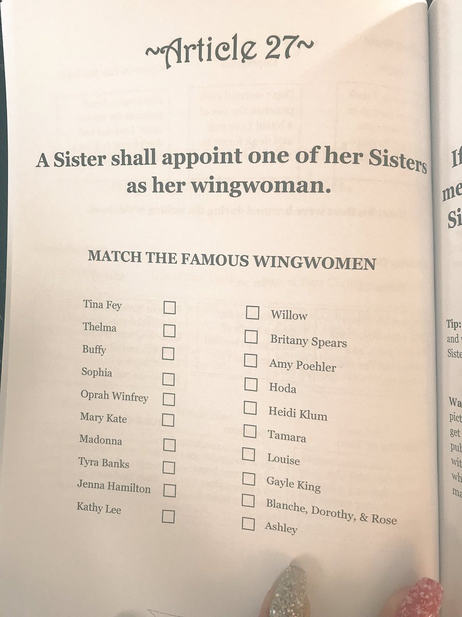 1SisterCode's tweet photo. This goes out to all Sister Wingwomen. ๐ Good luck matching. #SisterLove #TheSisterCode @tyrabanks @heidiklum #Thelma&Louise #TheGoldenGirls @MTVAwkward @imMKOlsen @IsAshleyOlsen @tinafeylaughs @BettyMWhite https://t.co/94zyAsuysI